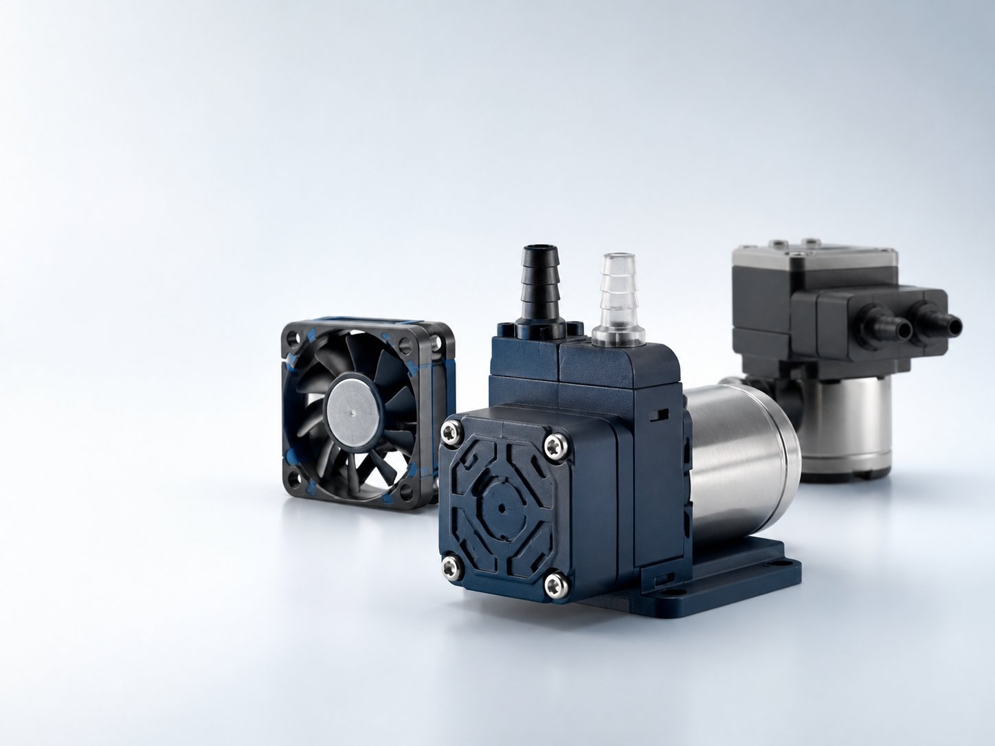 Precision miniature pumps and fan components for Angel Fluid